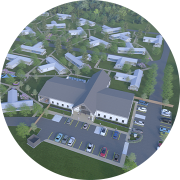 Aerial rendering of City Lights Village